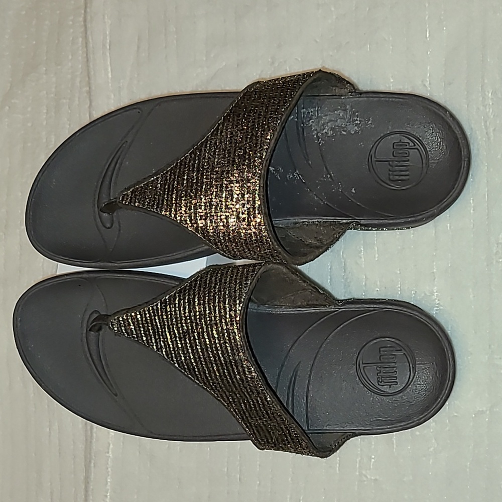 Womens brown, sparkle, Fitflop sandals. - Picture 2 of 9
